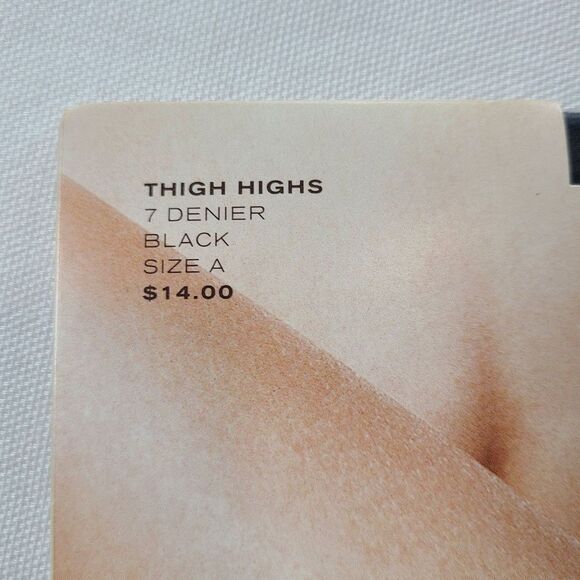 NWT 2 Pack Thigh High Stockings Pantyhose Bare Black Size Small Hosiery Set - Picture 7 of 9